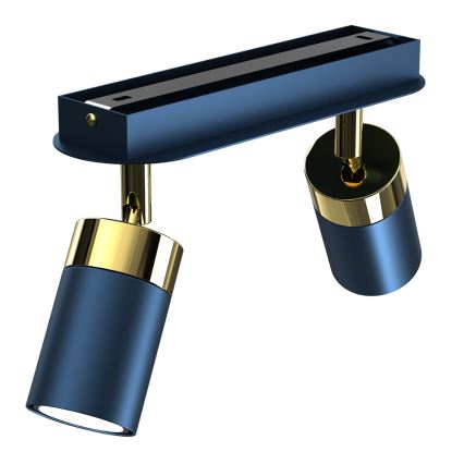 Faretto orientabile JOKER 2xGU10/25W/230V blu/oro
