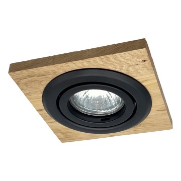 Faretto per controsoffitto TOBBY 1xGU10/20W/230V 11,5x11,5 cm rovere/nero
