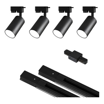 Faretto per sistema a binario 4xGU10/25W/230V nero