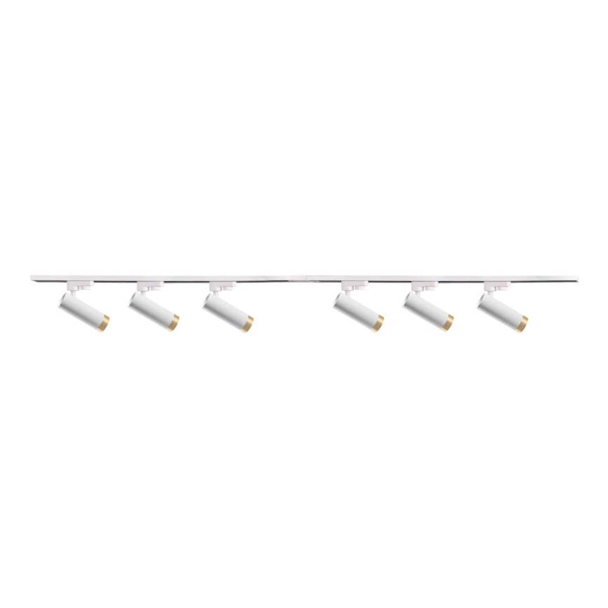 Faretto per sistema a binario FADO 6xGU10/10W/230V + 2x1 m sistema a binario bianco