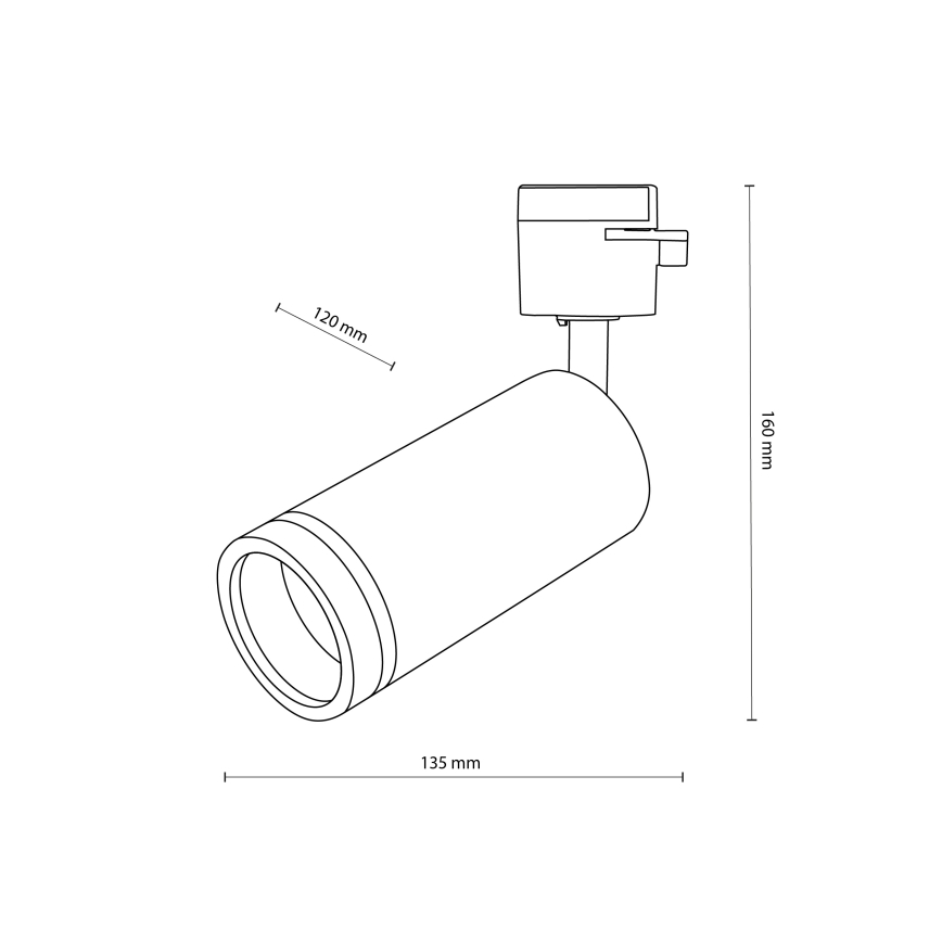Faretto per sistema ferroviario monofase JET RING 1xGU10/10W/230V nero