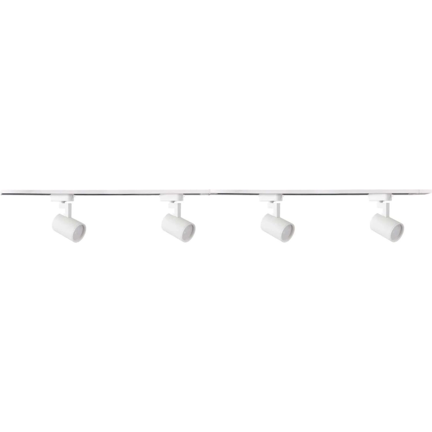 Faretto per sistema a binario LYNX 4xGU10/10W/230V + 2 x 75 cm sistema a binario bianco