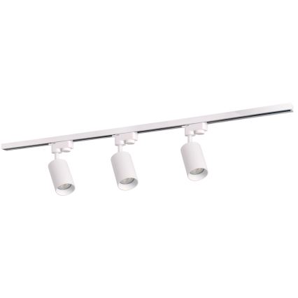 Faretto per sistema a binario MARIBEL 3xGU10/10W/230V +1 m rotaia sistema bianco