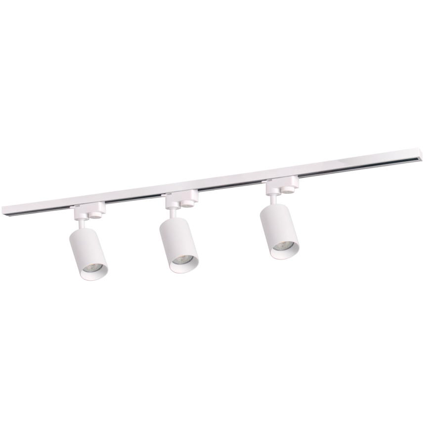 Faretto per sistema a binario MARIBEL 3xGU10/10W/230V +1 m rotaia sistema bianco