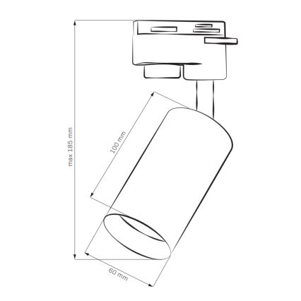 Faretto per sistema a binario MARIBEL 3xGU10/10W/230V +1 m rotaia sistema bianco