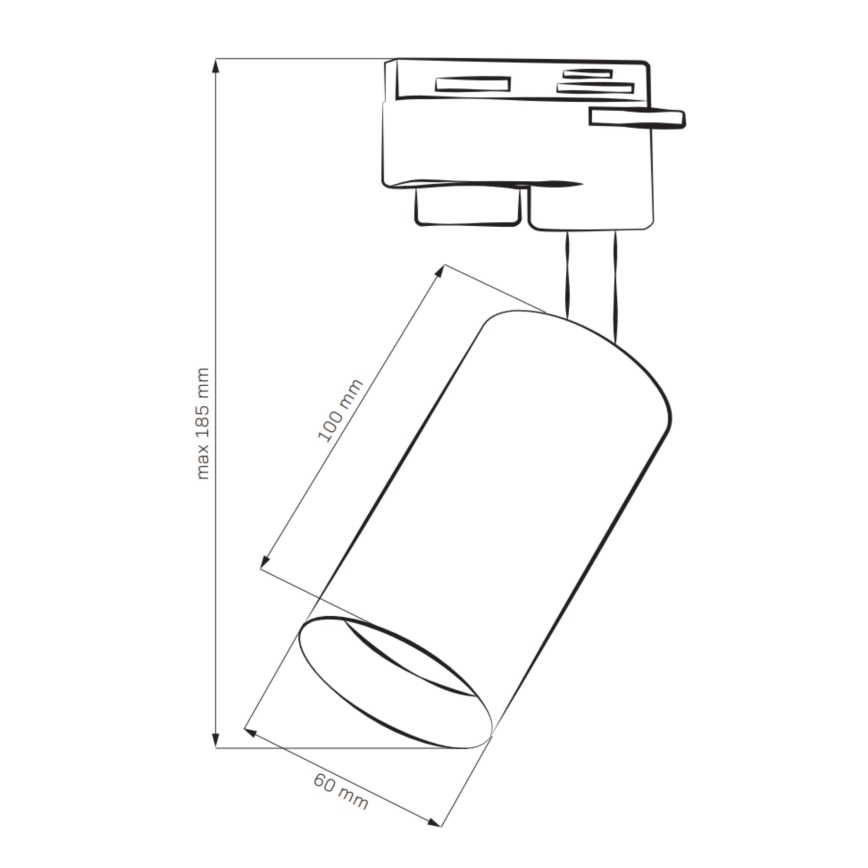 Faretto per sistema a binario MARIBEL 3xGU10/10W/230V +1 m rotaia sistema bianco