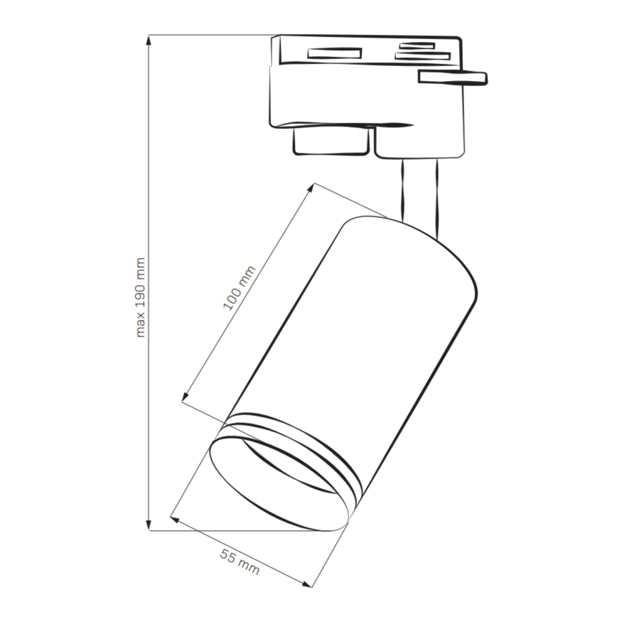Faretto per sistema a binario PARIGI 6xGU10/10W/230V + 2x1 m rotaia sistema bianco