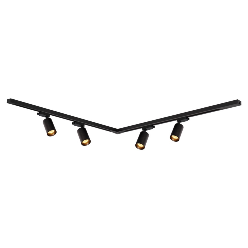 Faretto per sistema a binario PIPE 4xGU10/10W/230V nero