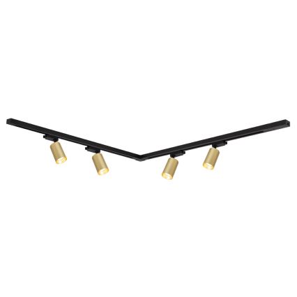 Faretto per sistema a binario PIPE 4xGU10/10W/230V oro/nero