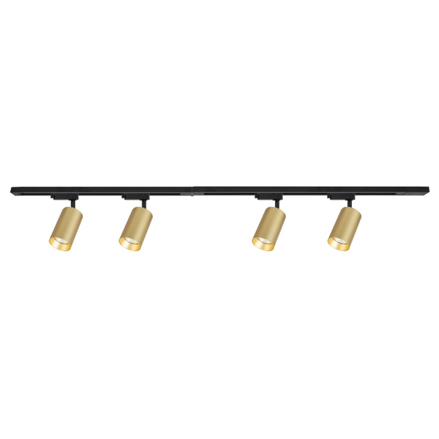 Faretto per sistema a binario PIPE 4xGU10/10W/230V oro/nero