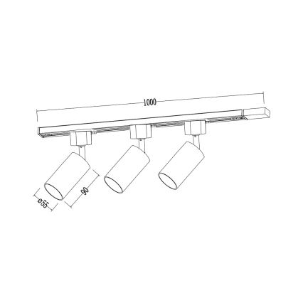 Faretto per sistema a binario TIGER 3xGU10/10W/230V bianco