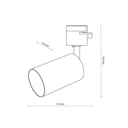 Faretto per sistema ferroviario monofase TRACER 1xGU10/10W/230V bianco