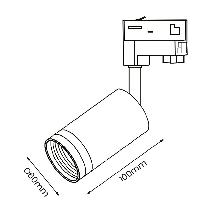 Faretto per sistema a binario trifase PIPE 1xGU10/25W/230V bianco