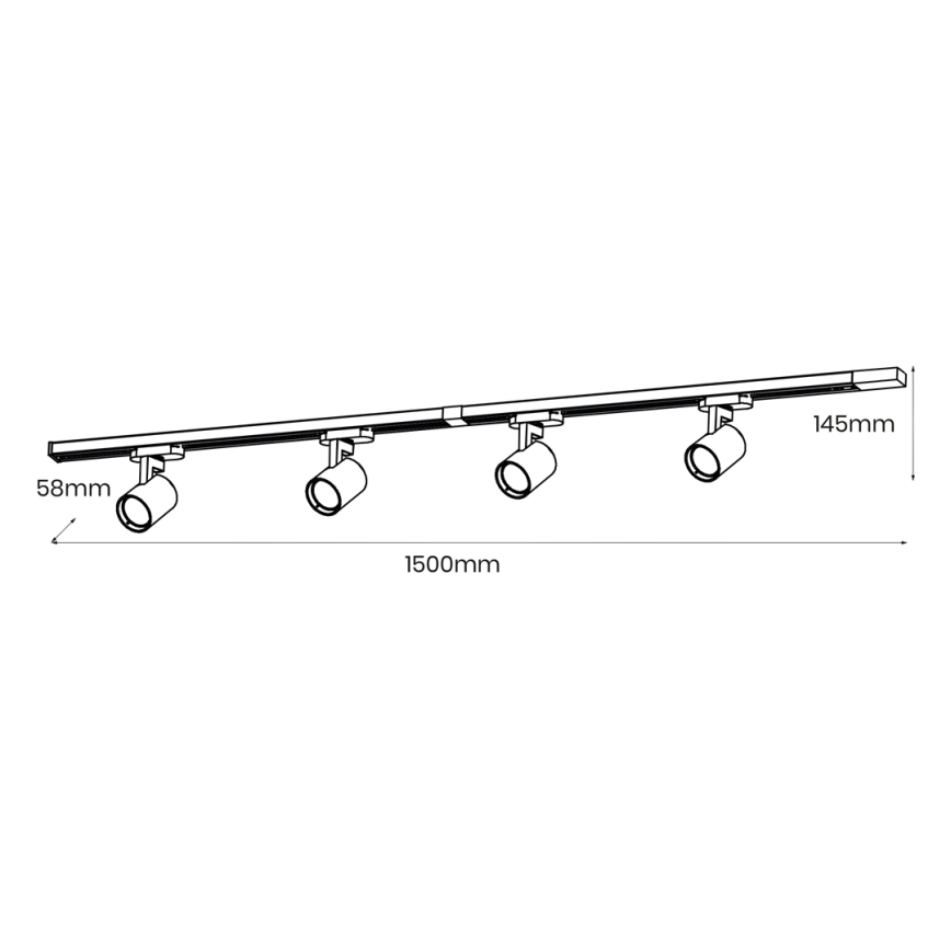 Faretto per sistema a binario VOLF 4xGU10/10W/230V bianco