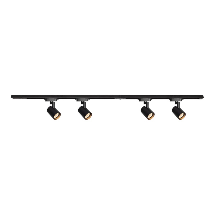 Faretto per sistema a binario VOLF 4xGU10/10W/230V nero