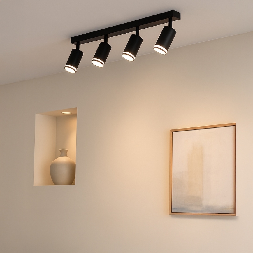 Faretto PIPE 4xGU10/10W/230V nero