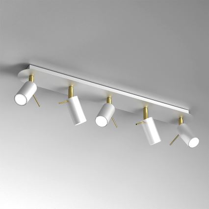 Faretto PRESTON 5xGU10/40W/230V bianco/oro