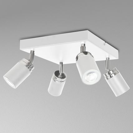 Faretto RENO 4xGU10/8W/230V bianco/cromo lucido