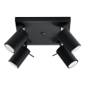 Faretto RING 4 4xGU10/10W/230V nero