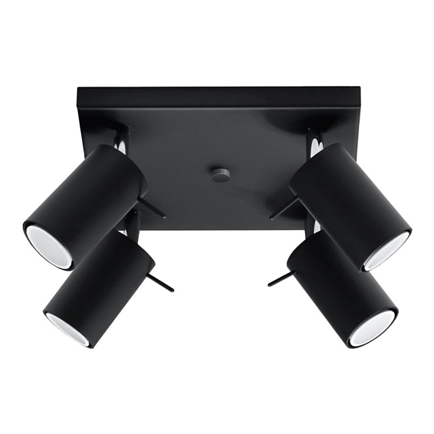 Faretto RING 4 4xGU10/10W/230V nero