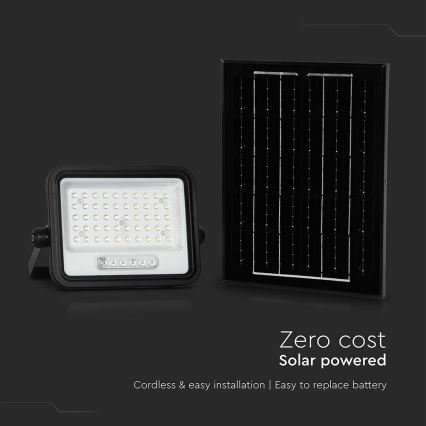 Proiettore solare LED dimmerabile LED/100W/3,2V 2000-8000K IP65 5000 mAh nero + telecomando