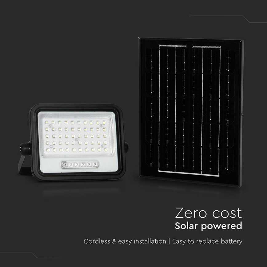Proiettore solare LED dimmerabile LED/100W/3,2V 2000-8000K IP65 5000 mAh nero + telecomando