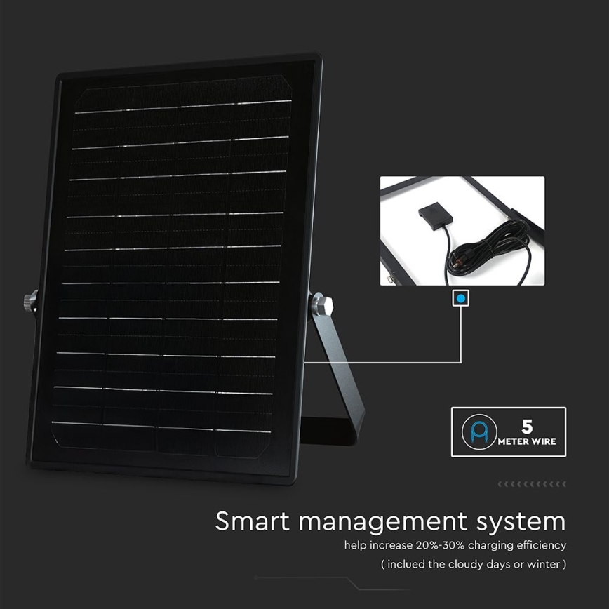 Faretto solare dimmerabile a LED con sensore LED/10W/3,7V 4000/6000K IP65 3600 mAh + telecomando