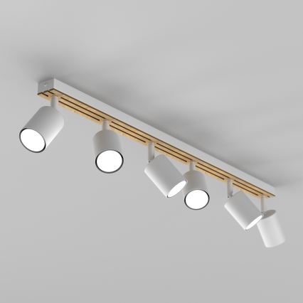 Faretto TERRA 6xGU10/8W/230V bianco/quercia
