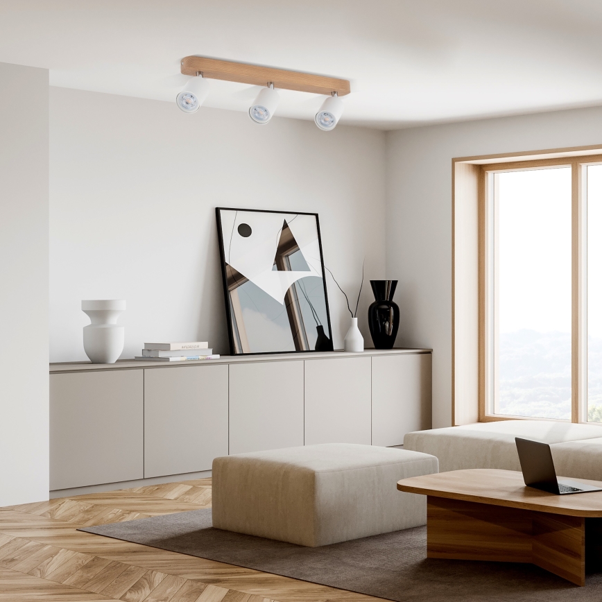Faretto TOP WOOD 3xGU10/10W/230V bianco/legno