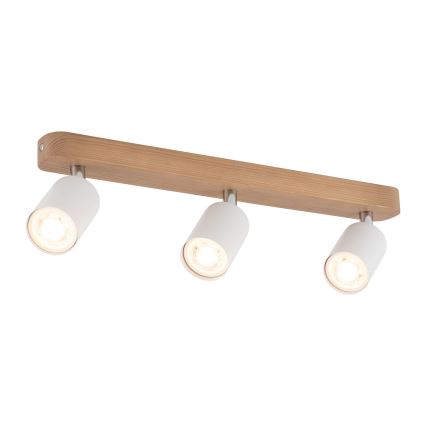 Faretto TOP WOOD 3xGU10/10W/230V bianco/legno