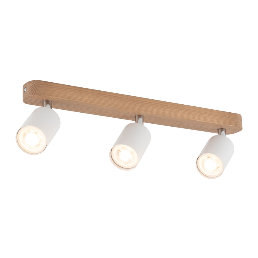 Faretto TOP WOOD 3xGU10/10W/230V bianco/legno