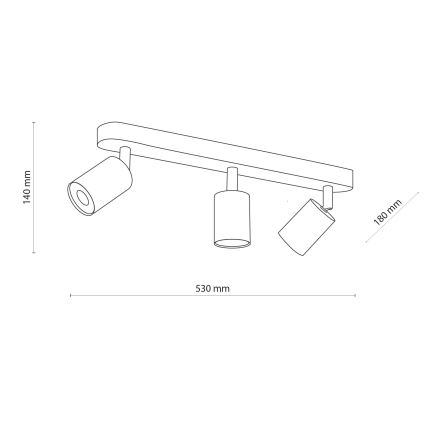 Faretto TOP WOOD 3xGU10/10W/230V bianco/legno