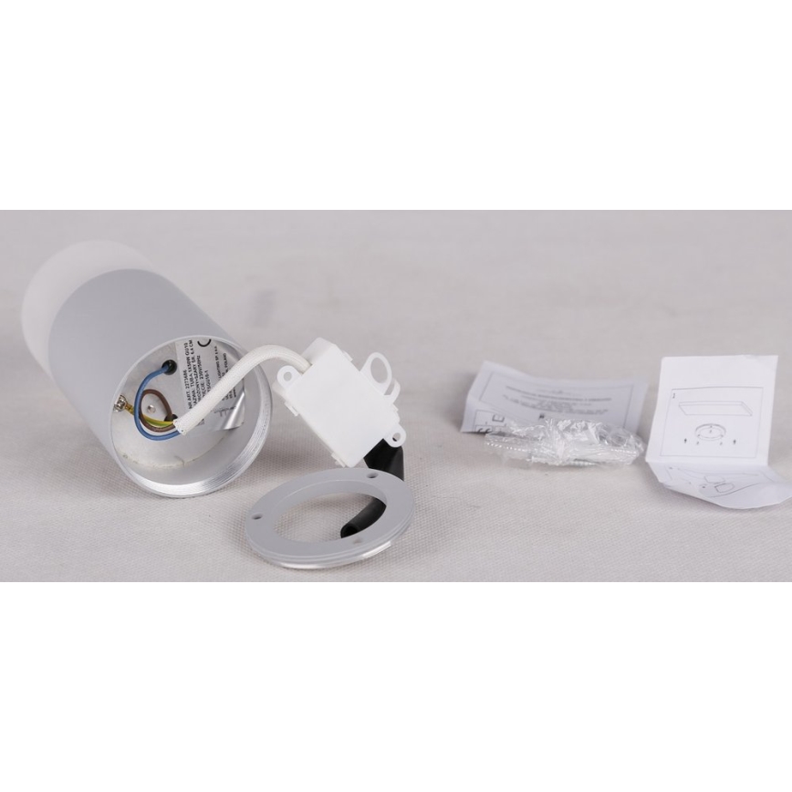 Faretto TUBA 1xGU10/15W/230V grigio/bianco