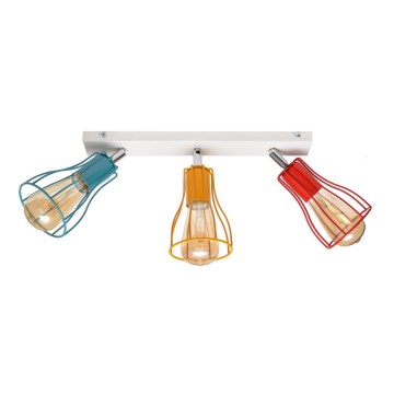 Faretto TUBE II 3xE27/15W/230V turchese/arancione/rosso