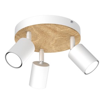 Faretto TULON 3xGU10/8W/230V bianco/quercia