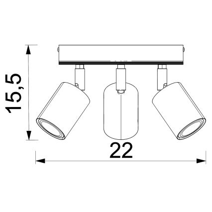 Faretto TULON 3xGU10/8W/230V bianco/quercia