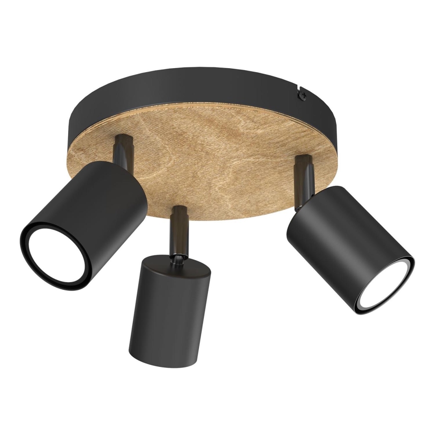 Faretto TULON 3xGU10/8W/230V nero/quercia