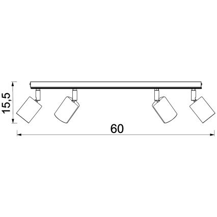 Faretto TULON 4xGU10/8W/230V bianco/quercia
