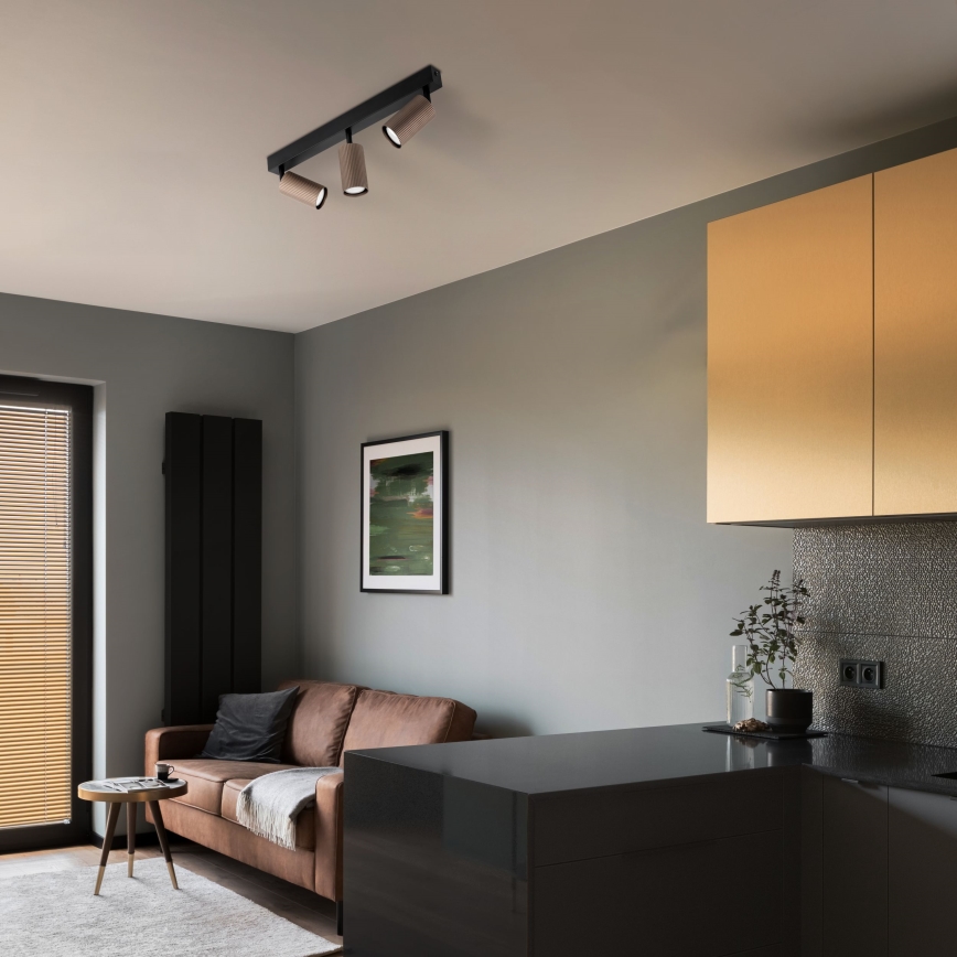 Faretto TUNE 3xGU10/10W/230V nero/marrone