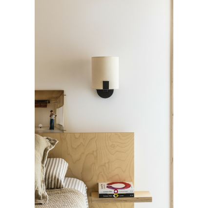 FARO 20053 - Applique a LED NILA 1xE27/15W/230V + LED/3W color crema/nero