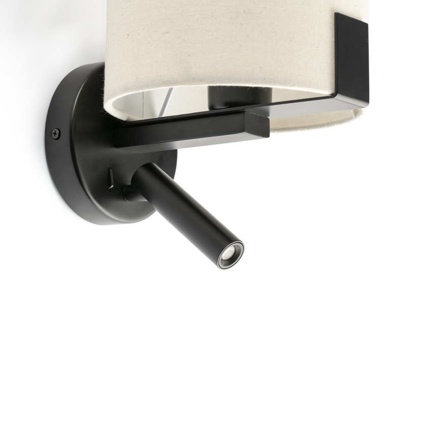 FARO 20053 - Applique a LED NILA 1xE27/15W/230V + LED/3W color crema/nero