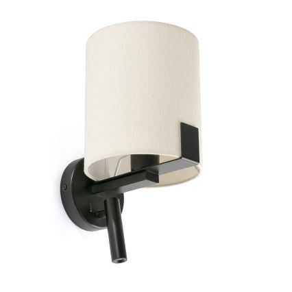 FARO 20053 - LED-Wandleuchte NILA 1xE27/15W/230V + LED/3W cremefarben/schwarz