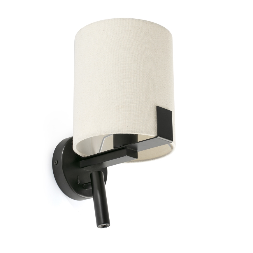FARO 20053 - LED-Wandleuchte NILA 1xE27/15W/230V + LED/3W cremefarben/schwarz