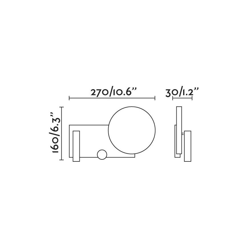 FARO 20065 - Dimmbare kleine LED-Wandleuchte KLEE LED/10W/230V + LED/3W rechts