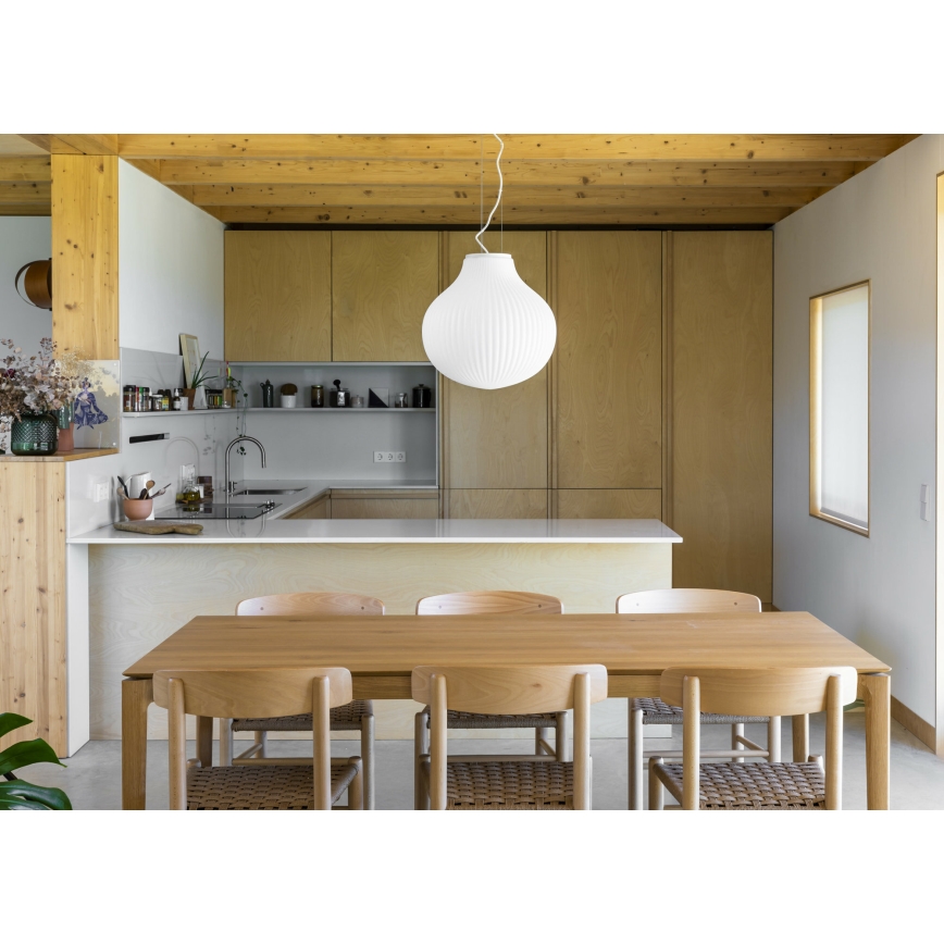 FARO 28301 - Lampadario a sospensione con filo ISABELLE 1xE27/15W/230V diametro 40 cm bianco