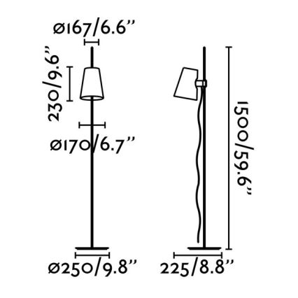 FARO 29998 - Lampada da terra LUPE 1xE27/20W/230V cromo luminoso