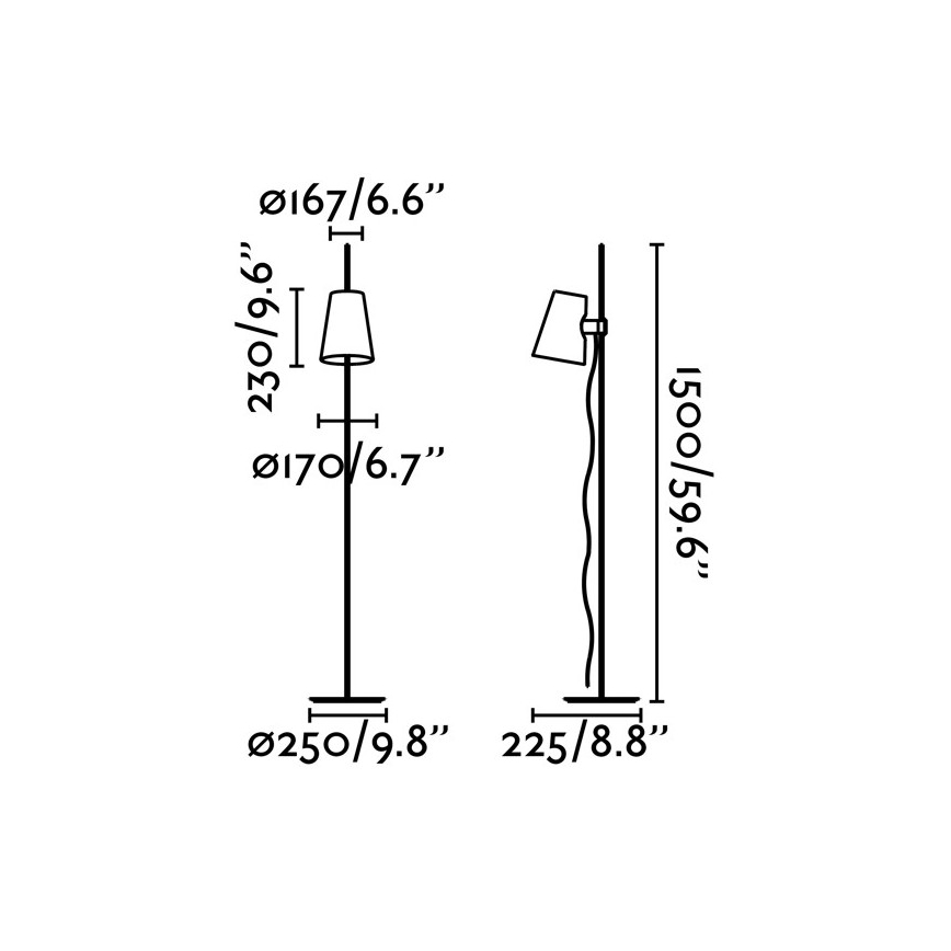 FARO 29998 - Lampada da terra LUPE 1xE27/20W/230V cromo luminoso