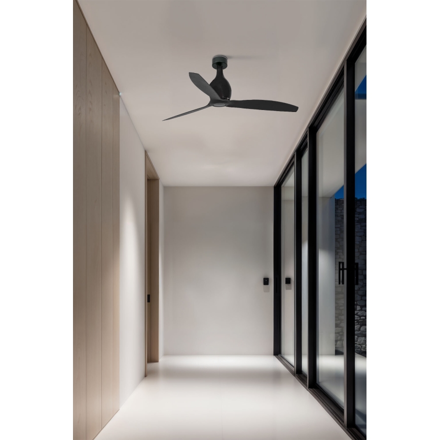 FARO 32030 - Deckenventilator MINI ETERFAN schwarz d 128 cm + Fernbedienung