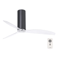 FARO 32035 - Deckenventilator TUBE FAN schwarz/klar d 128 + Fernbedienung
