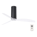 FARO 32036 - Deckenventilator TUBE FAN schwarz/klar d 128 + Fernbedienung